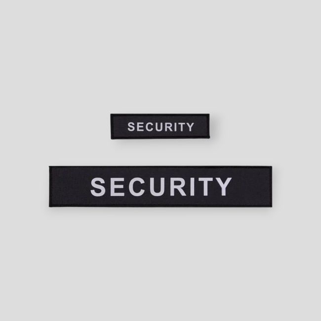 Set de 2 flaps HV SECURITY 3x12cm (pecho) y 5x27cm (espalda) - GK