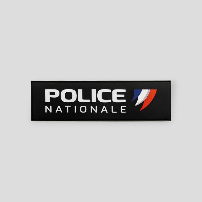 Parche flexible fondo negro con velcro 25x7cm - Police Nationale