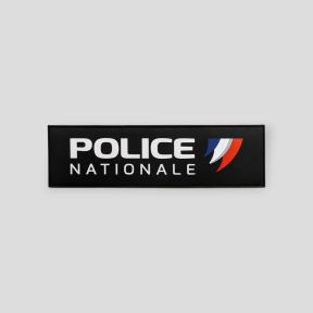 Emblema flexível fundo preto com velcro 25x7cm - Police Nationale