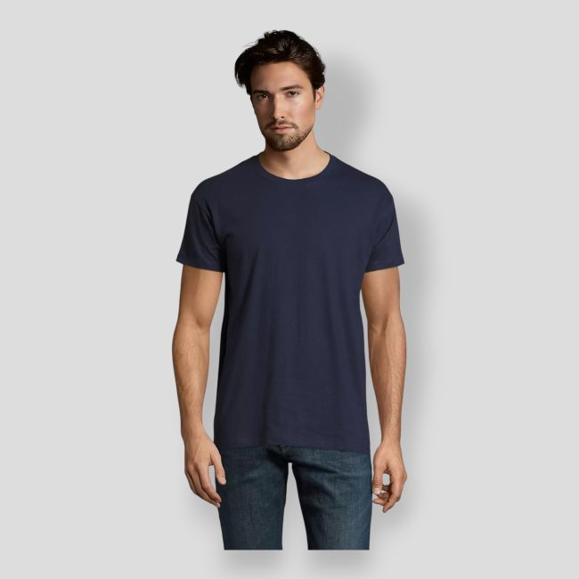 T-shirt da uomo con collo rotondo Imperial - Blu Marina Francese - Sol's