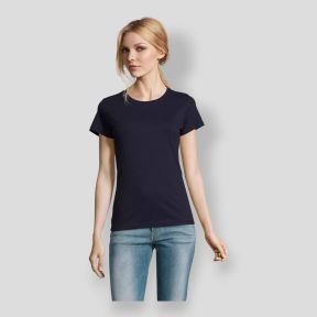 T-shirt gola redonda Imperial feminina - Azul Marinho Francês - Sol's