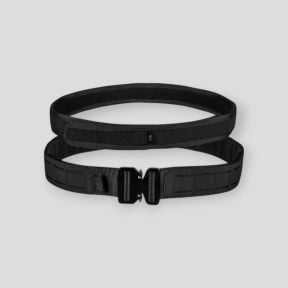 Doppelter Cobra-Gürtel schwarz Polyester 600D - Ares