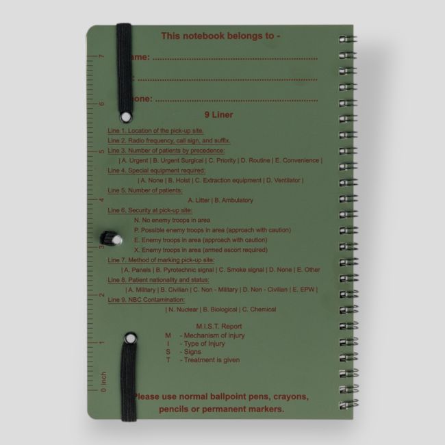 Carnet de notes waterproof (format A5) CD457 - Vert Olive - BCB International