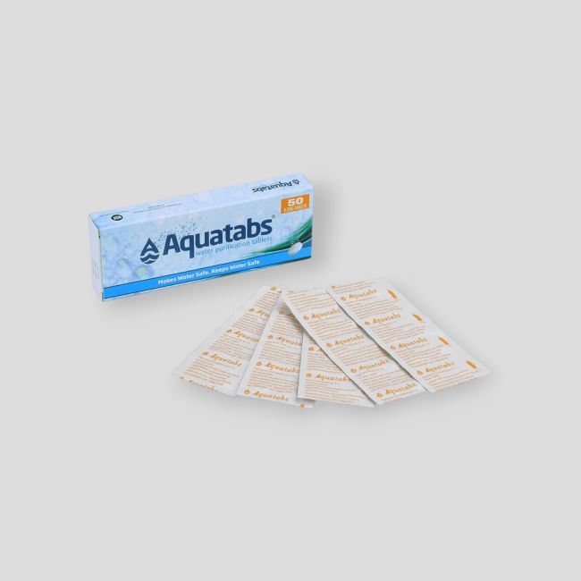 Conjunto de 50 pastilhas de purificação de água Aquatabs CR216 - BCB International