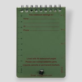 Cuaderno impermeable de bolsillo CD456 - Verde Oliva - BCB International