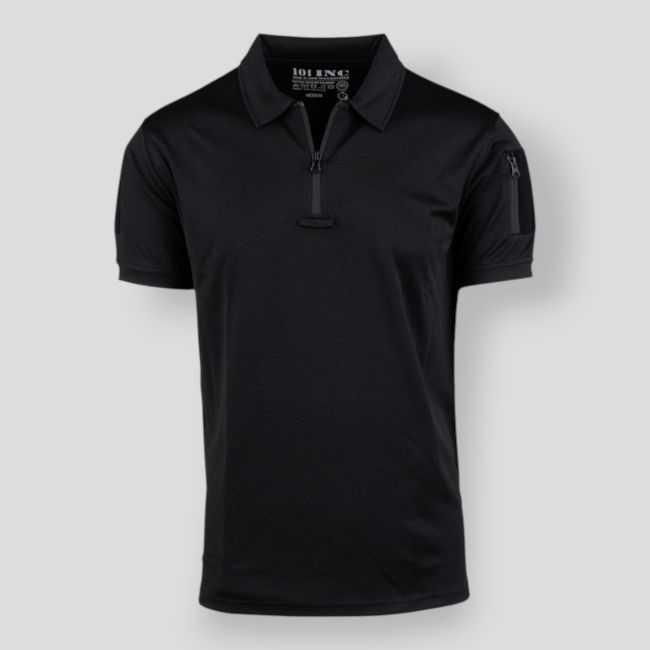 Polo tactique Quick Dry avec fermeture éclair - Noir - 101 Inc