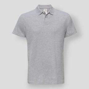 Polo em malha piqué - Heather Grey - B&C