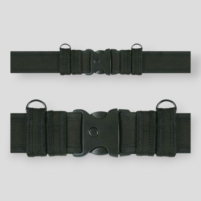 Ceinturon de sécurité en cordura avec boucle 3 points - Noir - Patrol Equipement