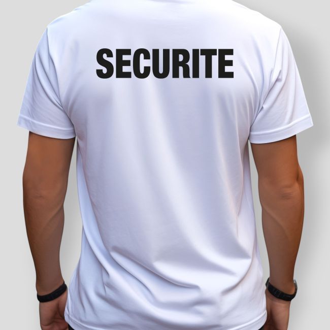 T-shirt sérigraphié Sécurité - Blanc - Patrol Equipement