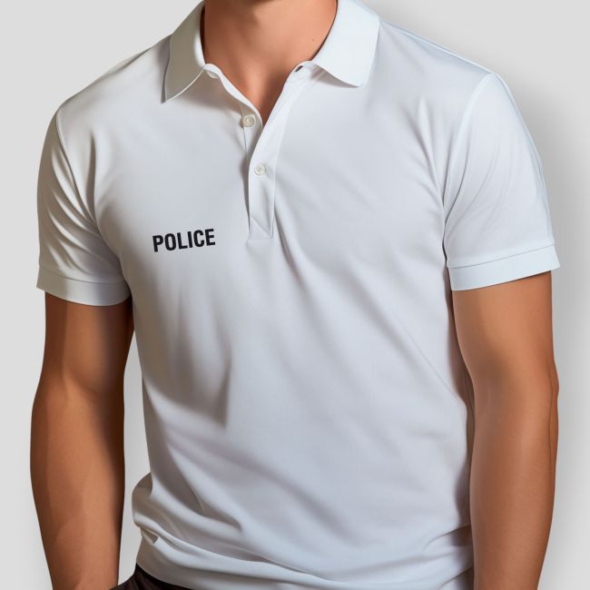 Polo blanc manches courtes Police - Patrol Equipement