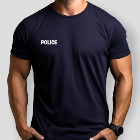 T-Shirt mit Siebdruck Polizei - Marineblau - Patrol Equipement