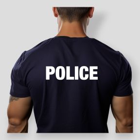 T-shirt z nadrukiem Policja - Granatowy - Patrol Equipement
