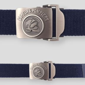 CEINTURE POMPIER BLEUE BOUCLE GRAVEE 3.2130CM POUR ECUSSON- Patrol Equipement