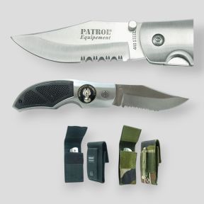 Couteau Rangers (lame 8,5cm) avec badge Gendarmerie GD et étui - Camo CE - Patrol Equipement