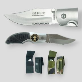 Couteau Rangers (lame 8,5cm) avec badge Gendarmerie GM et étui - Camo CE - Patrol Equipement