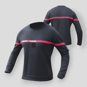 Sweat avec bande rouge et velcro Sapeurs Pompiers - Bleu Marine - Patrol Equipement