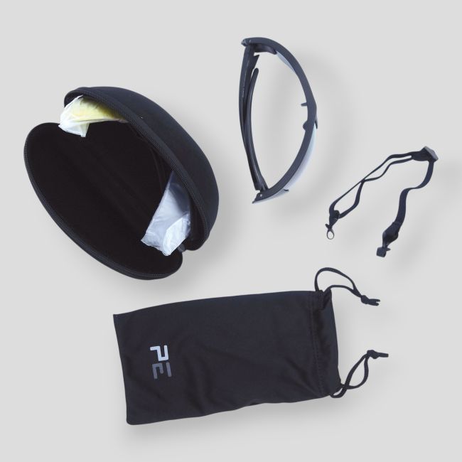 Sonnenbrille mit Zubehör (3er-Set Gläser Farblos/Getönt/Gelb) - Schwarz - Patrol Equipement