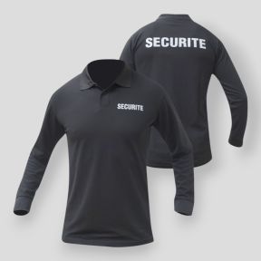 Langarm-Polo Cooldry Sécurité - Schwarz - Patrol Equipement