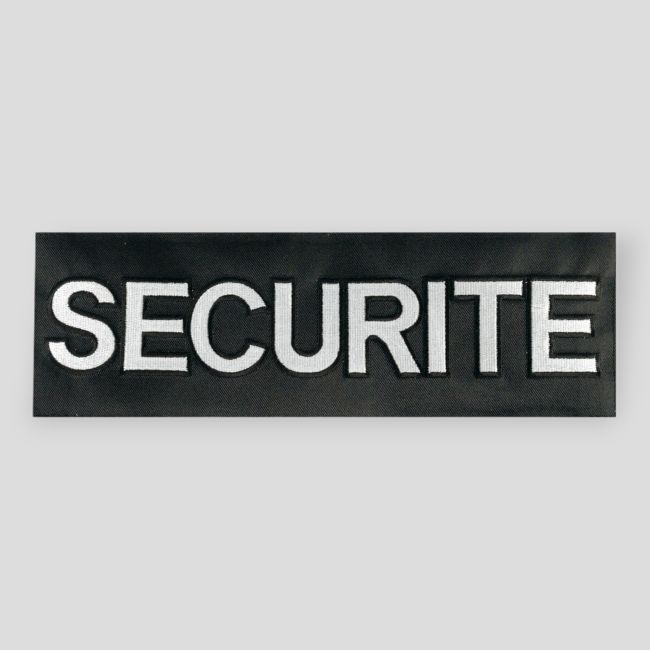 Flap brodé avec velcro 13x4cm Sécurité - Noir - Patrol Equipement
