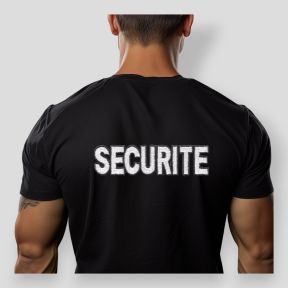 TEE SHIRT NOIR BRODE SECURITE MANCHES COURTES -Patrol Equipement