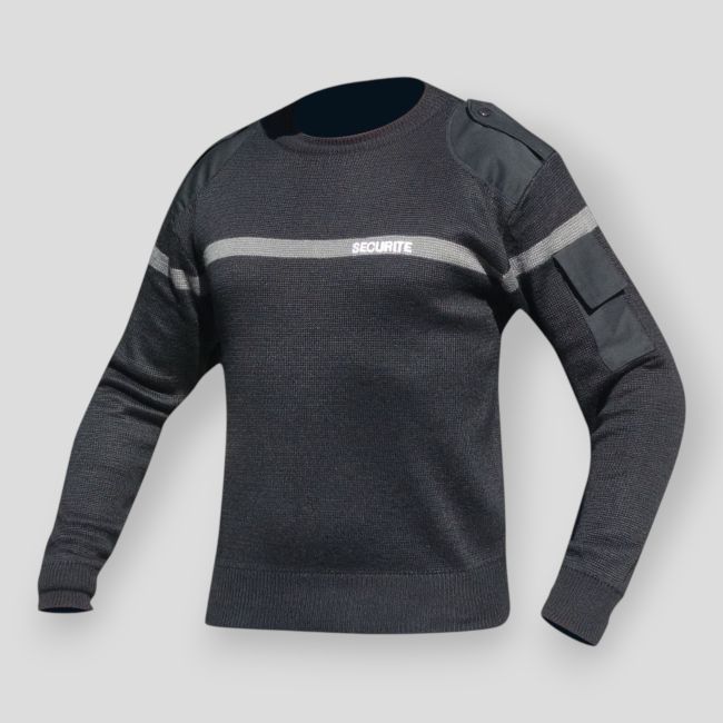 Pull avec bande grise Sécurité - Noir - Patrol Equipement