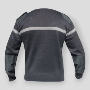 Sweter z szarą taśmą bezpieczeństwa - Czarny - Patrol Equipement