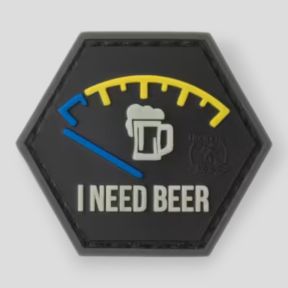 PVC-Patch I Need Beer - Blau - JTG