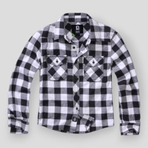 Chemise enfant à carreaux blanc/noir - Brandit