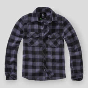 Chemise enfant à carreaux noir/gris - Brandit
