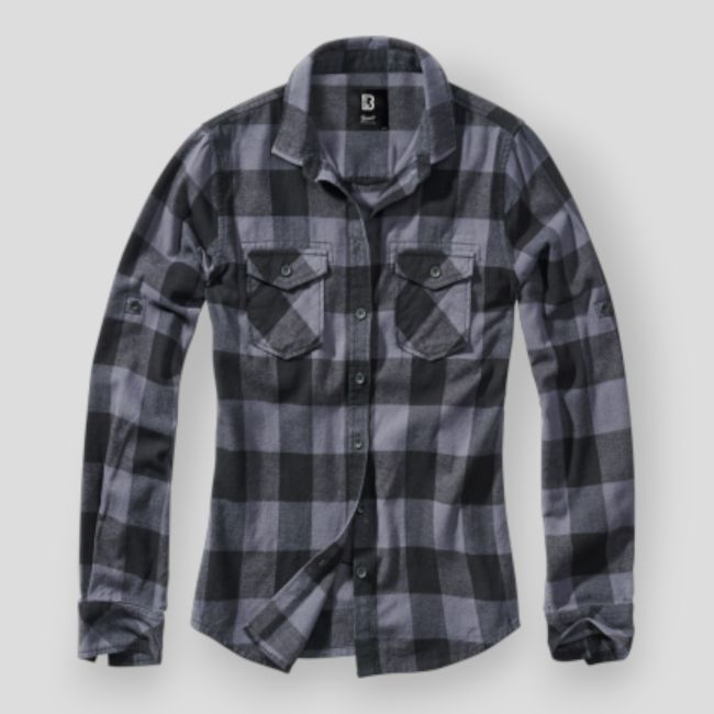 Damen-Flanellhemd schwarz/grau - Brandit