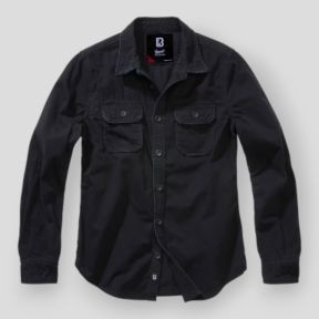 Chemise femme vintage manches longues noir - Brandit