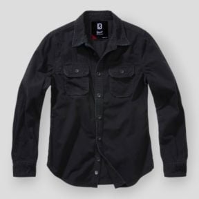 Chemise femme vintage manches longues noir - Brandit