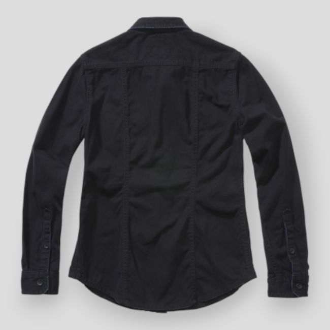 Chemise femme vintage manches longues noir - Brandit