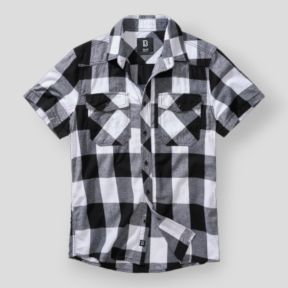 Chemise manches courtes carreaux blanc/noir - Brandit