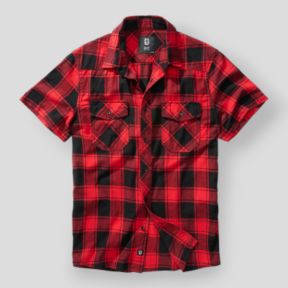 Chemise manches courtes carreaux rouge/noir - Brandit