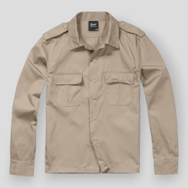 Chemise US manches longues beige - Brandit