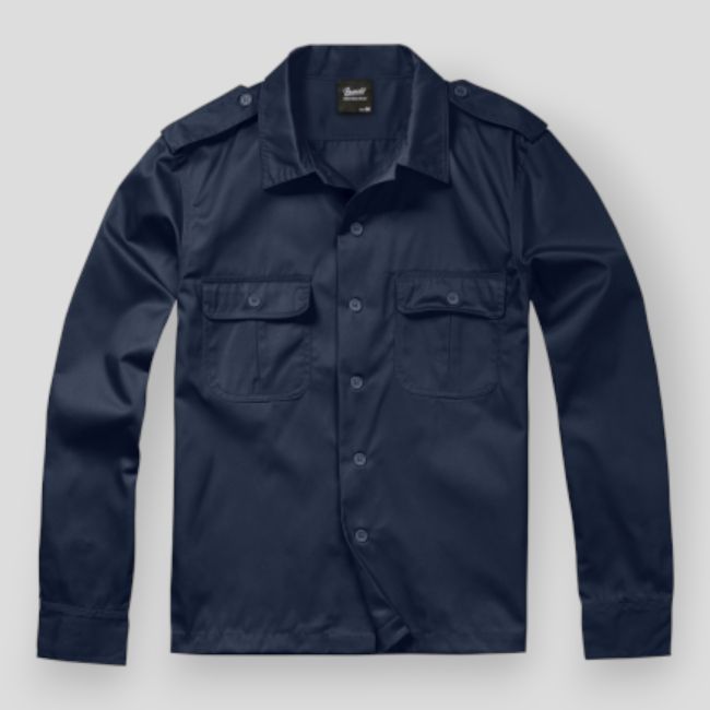 Chemise US manches longues marine - Brandit