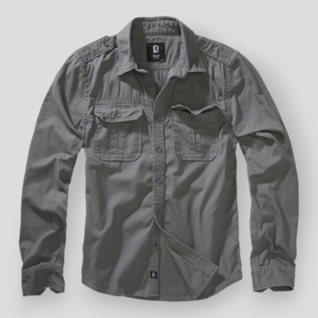 Vintage overhemd lange mouwen camo grijs - Brandit