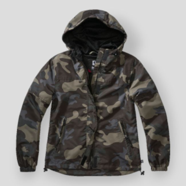 Dames zomer windbreaker met rits darkcamo - Brandit