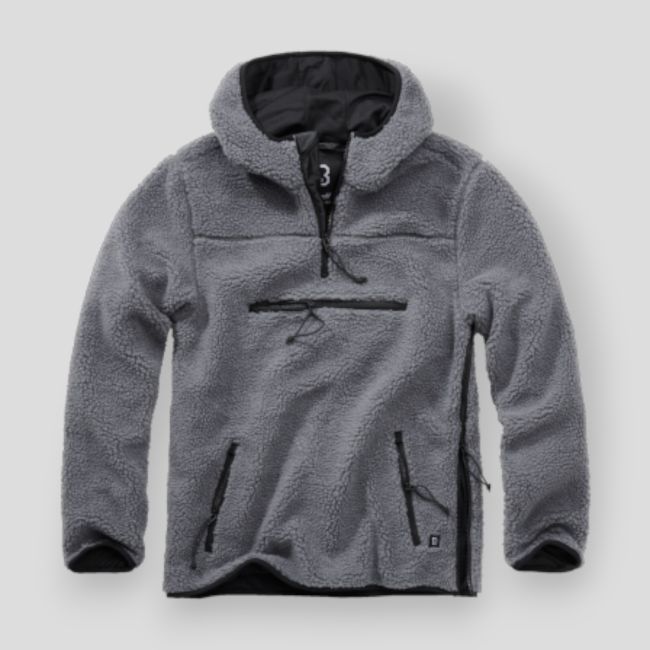 Sweat capuche zip polaire anthracite - Brandit