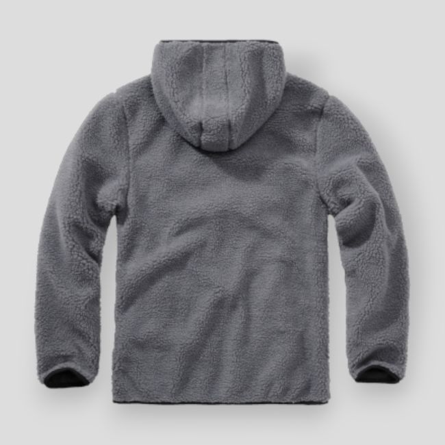 Fleece-Kapuzensweatshirt mit Reißverschluss anthrazit - Brandit