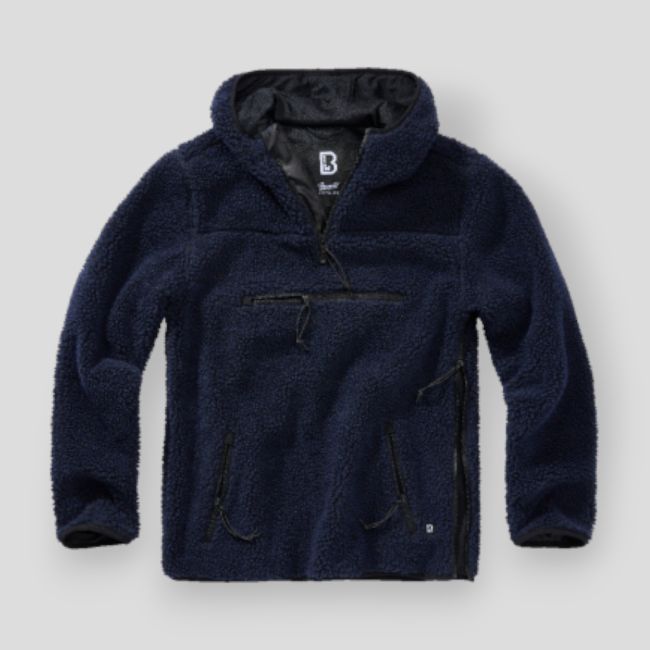 Fleece hoodie met rits marineblauw - Brandit