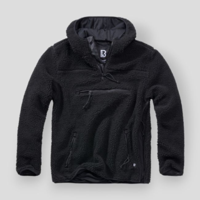 Fleece hoodie met rits zwart - Brandit