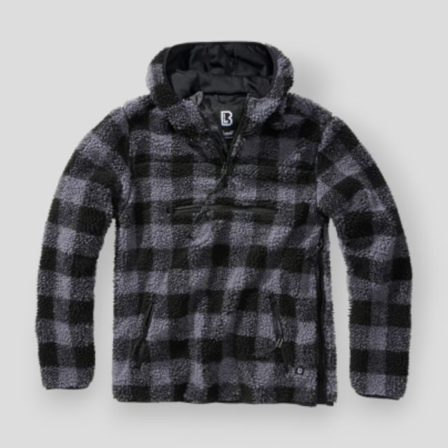 Fleece hoodie met rits zwart/grijs - Brandit