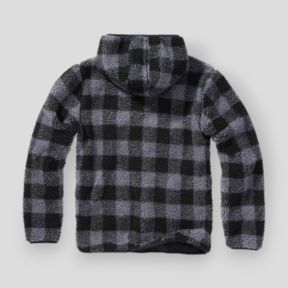 Fleece-Kapuzensweatshirt mit Reißverschluss schwarz/grau - Brandit