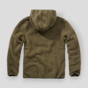 Fleece-Kapuzensweatshirt mit Reißverschluss oliv - Brandit