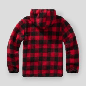 Sweat capuche zip polaire rouge/noir - Brandit