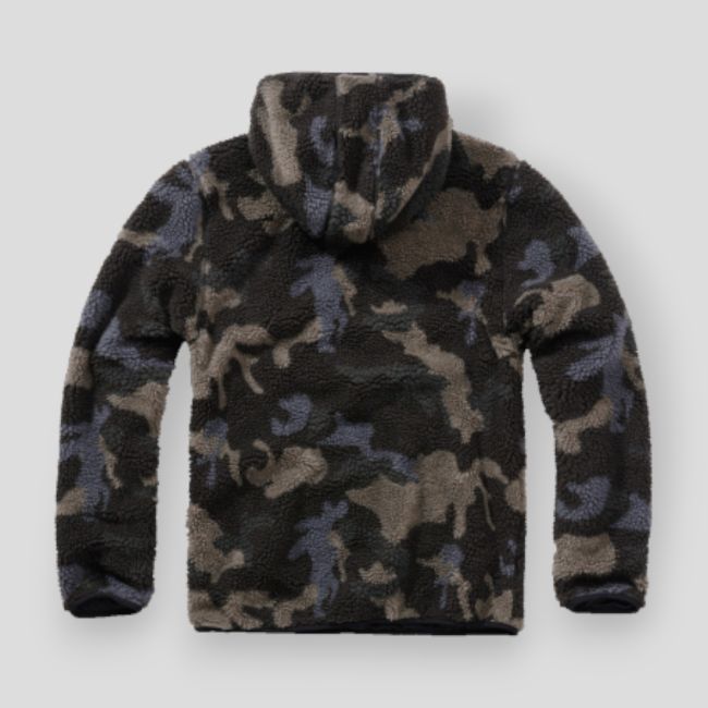 Sweat capuche zip polaire darkcamo - Brandit