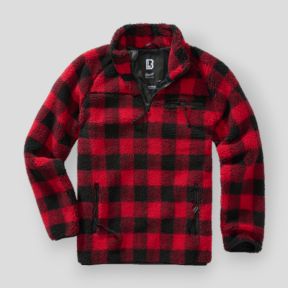 Sweat zip polaire rouge/noir - Brandit