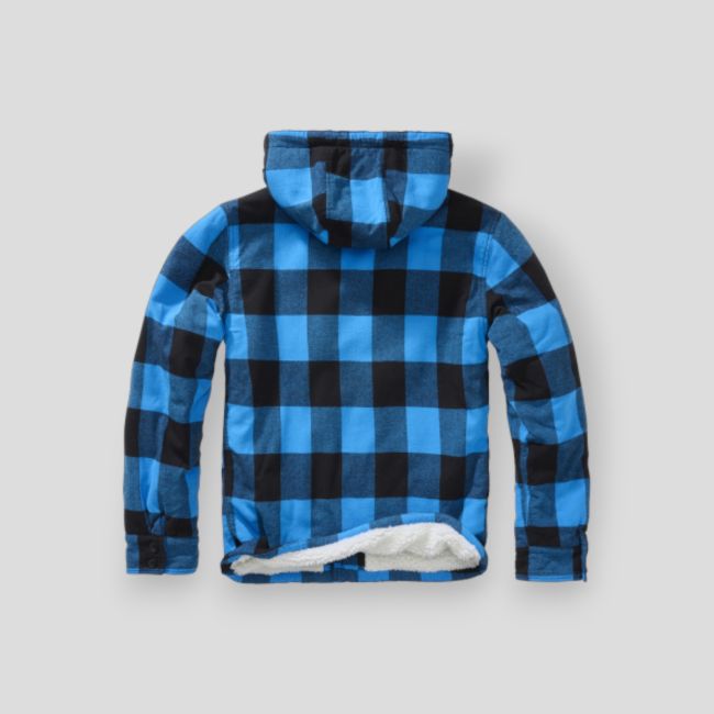 Kapuzenjacke kariert schwarz/blau - Brandit